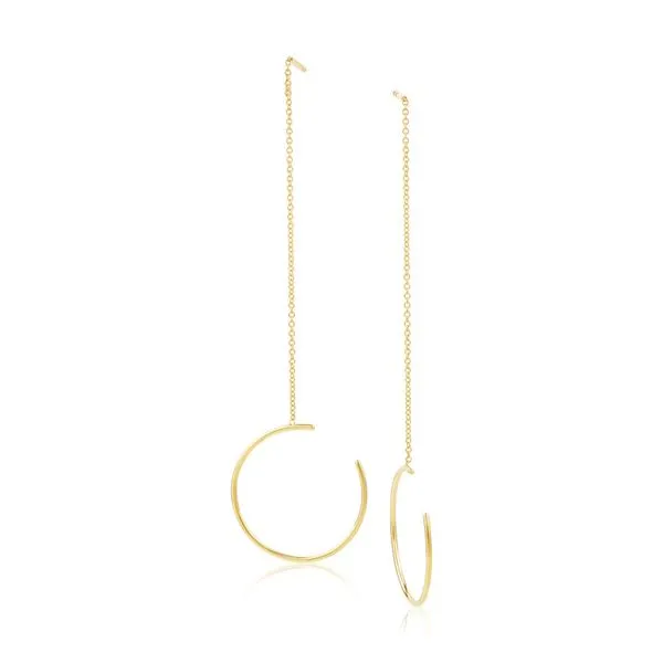 SEMI HOOP DANGLE/ THREADER EARRINGS Cellini Design Jewelers Orange, CT