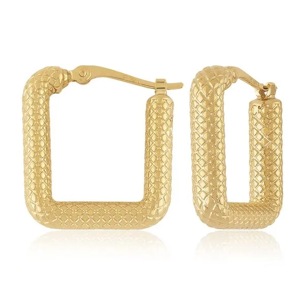SM FACETED SQUARE HOOP Cellini Design Jewelers Orange, CT