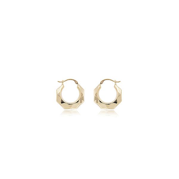 Diamond Cut Hoop Earrings Cellini Design Jewelers Orange, CT