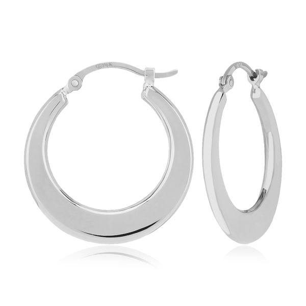 Flat Hoop Earrings Cellini Design Jewelers Orange, CT