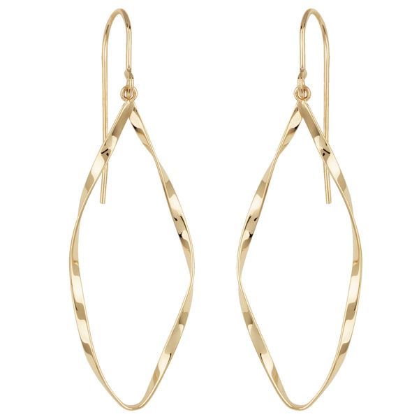 Almond Twisted Drop Earrings Cellini Design Jewelers Orange, CT