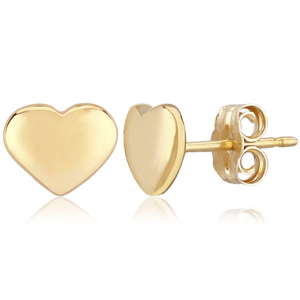 Flat HeartStud Earrings Cellini Design Jewelers Orange, CT