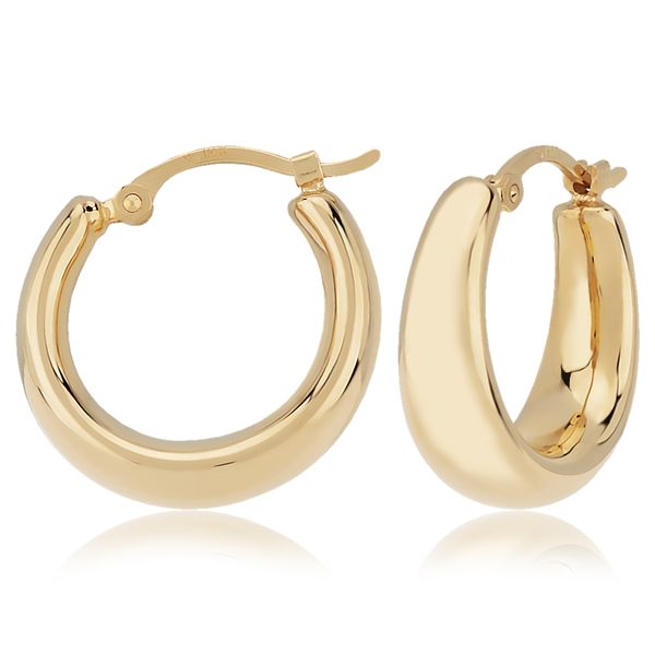 Ladies Small Wide Hoop Earrings Cellini Design Jewelers Orange, CT