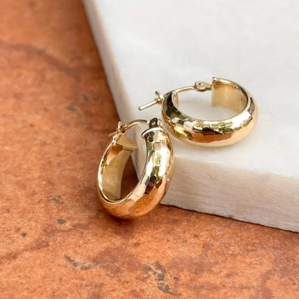 Hammered Hoop Earrings Cellini Design Jewelers Orange, CT