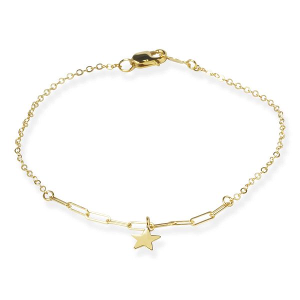 Cable and Paperclip with Star Bracelet Cellini Design Jewelers Orange, CT