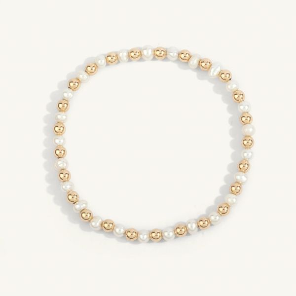 4MM Pearl & 14K Gold Filled Harmony Gemstone Bead Cellini Design Jewelers Orange, CT