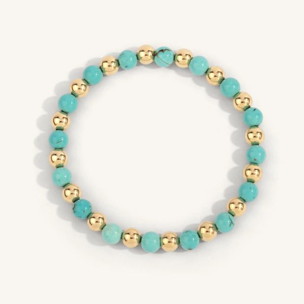 Blue Howlite & 14kt Gold Filled Gemstone Bead Bracelet Cellini Design Jewelers Orange, CT