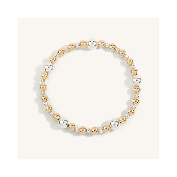 Two Tone Gold Filled Bead Bracelet Cellini Design Jewelers Orange, CT