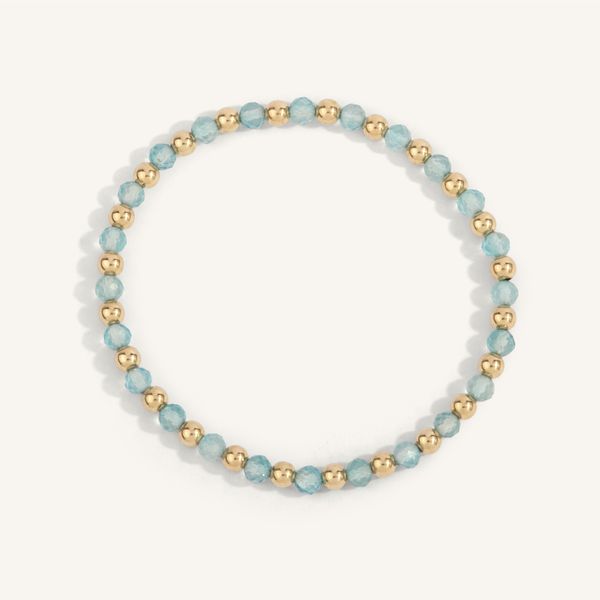 Blue Topaz & 14kt Gold Filled Harmony Gemstone Bead Bracelet Cellini Design Jewelers Orange, CT