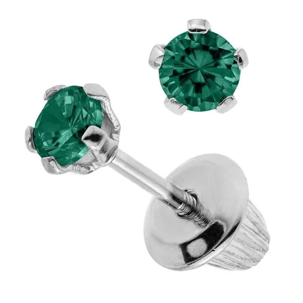 SS CHILDREN'S BIRTHSTONE EARRINGS - MAY Image 2 Cellini Design Jewelers Orange, CT