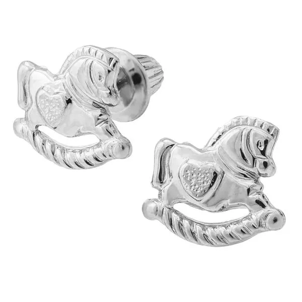 SS CHILDREN'S ROCKING HORSE EARRINGS Image 2 Cellini Design Jewelers Orange, CT