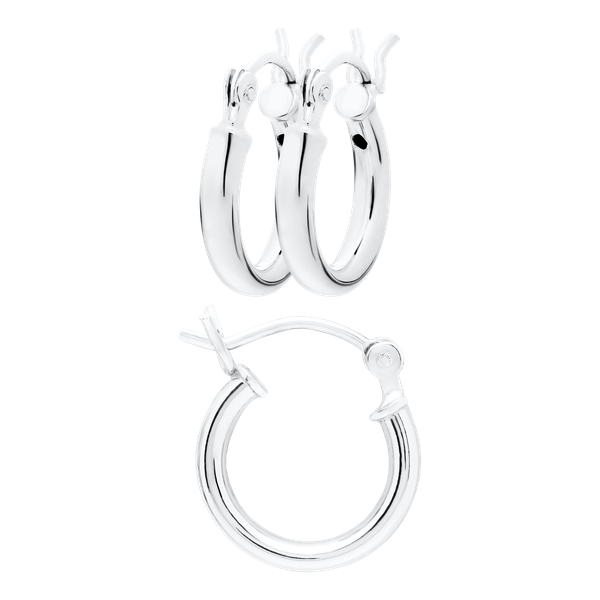 STERLING SILVER 2X12MM HOOP EARRING Cellini Design Jewelers Orange, CT
