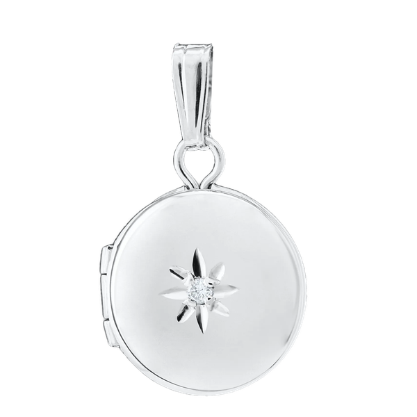 SMALL ROUND DIAMOND LOCKET Cellini Design Jewelers Orange, CT