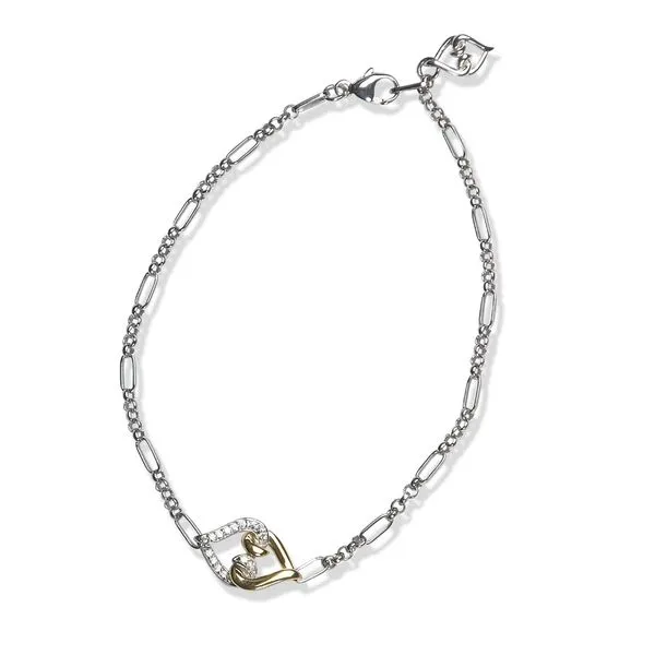 Gold Silver Sapphire Bracelet | Yellow Gold & Sterling Silver White Sapphire Bracelet Cellini Design Jewelers Orange, CT