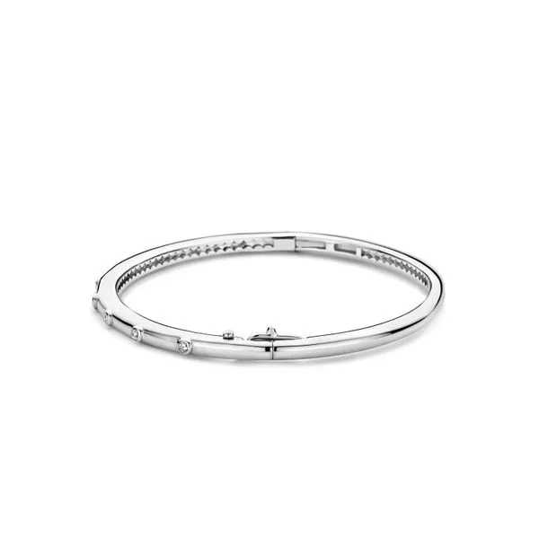 TI SENTO BANGLE WITH WHITE TOPAZ Image 3 Cellini Design Jewelers Orange, CT