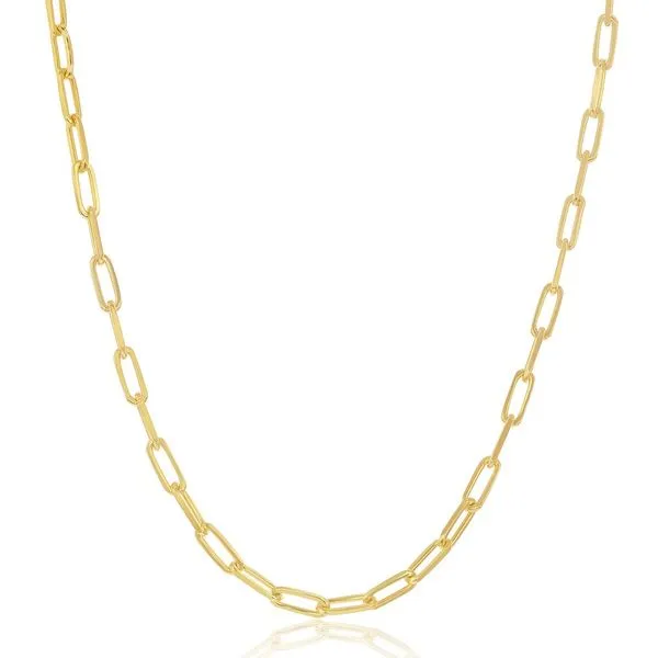 STERLING SILVER 2.8MM PAPER CLIP ANKLET - GOLD PLATED Cellini Design Jewelers Orange, CT
