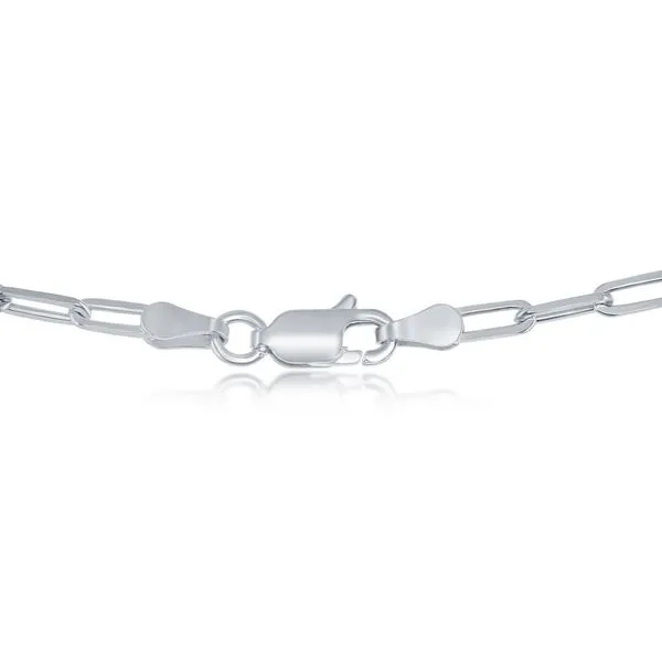 STERLING SILVER 2.8MM PAPER CLIP ANKLET Image 2 Cellini Design Jewelers Orange, CT