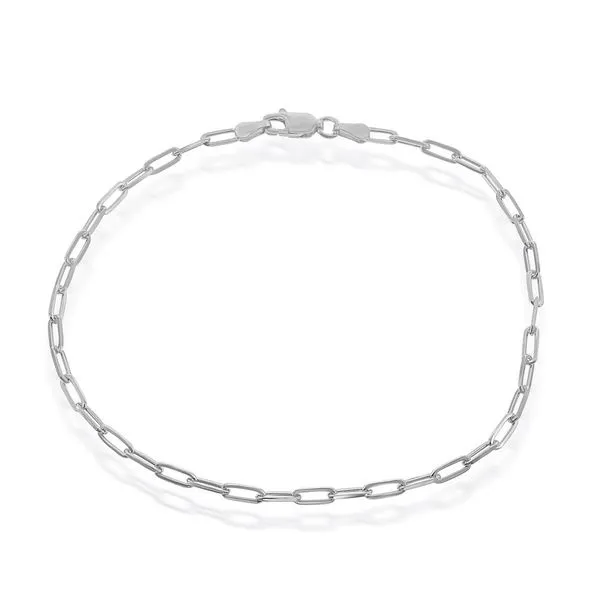 STERLING SILVER 2.8MM PAPER CLIP ANKLET Image 3 Cellini Design Jewelers Orange, CT