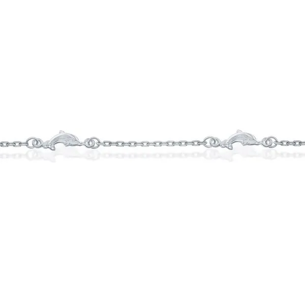 STERLING SILVER DOLPHINS ANKLET Image 2 Cellini Design Jewelers Orange, CT