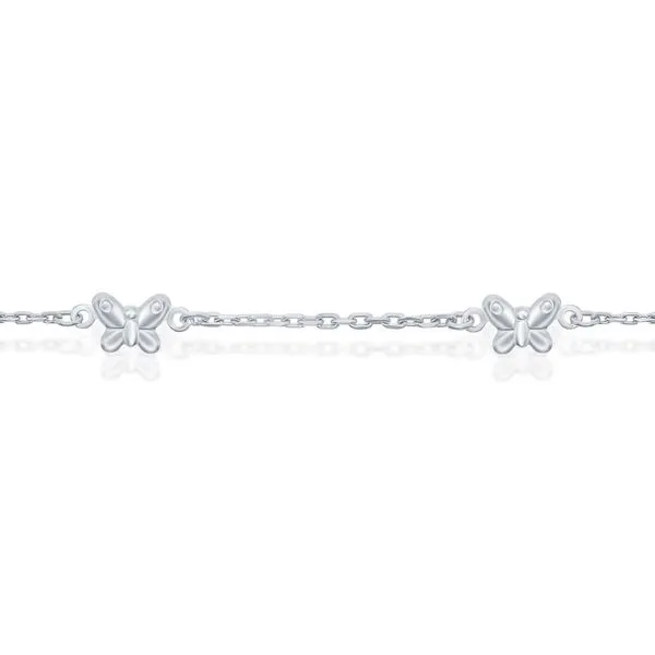 STERLING SILVER BUTTERFLY ANKLET Image 2 Cellini Design Jewelers Orange, CT