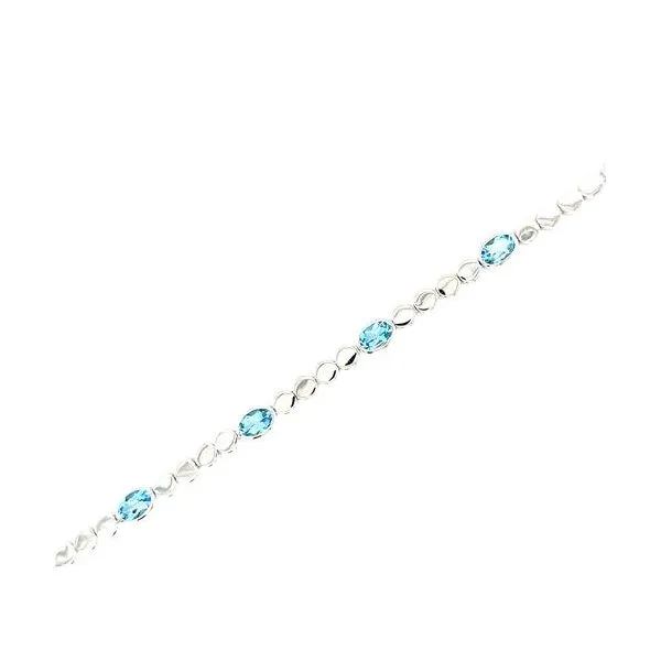 Sterling Silver Line Bracelet With Blue Topazs Cellini Design Jewelers Orange, CT