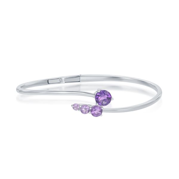 AMETHYST SILVER BANGLE Cellini Design Jewelers Orange, CT
