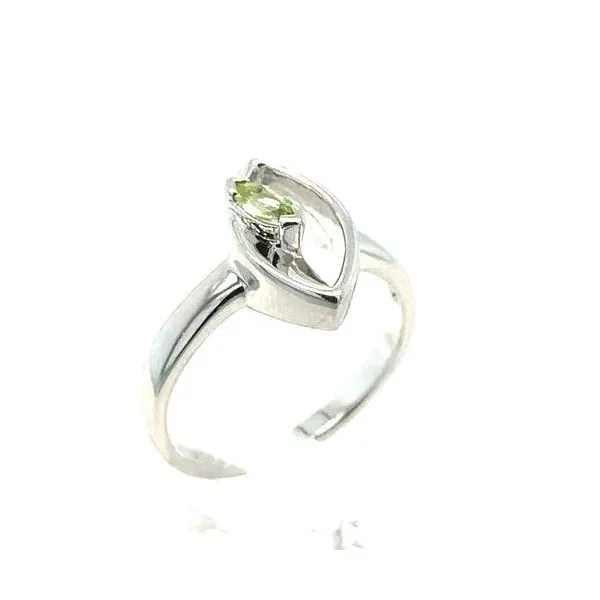 Sterling Silver Fashion Ring With One Marquise Peridot Image 2 Cellini Design Jewelers Orange, CT