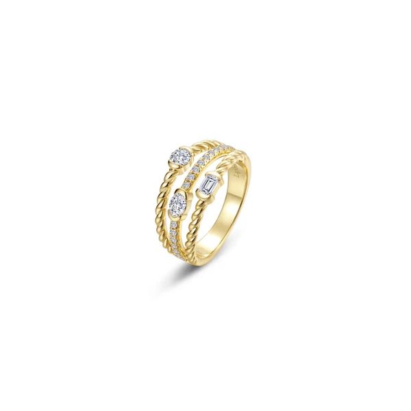 Mixed-Cut Half Bezel Rope Ring Cellini Design Jewelers Orange, CT