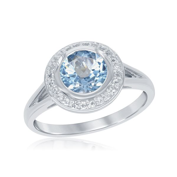Ladies Blue Topaz Silver Ring Cellini Design Jewelers Orange, CT