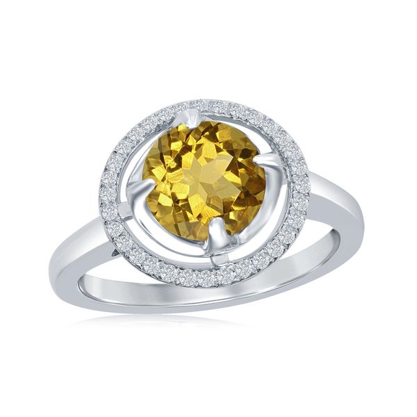 Ladies Golden Citrine Silver Ring Cellini Design Jewelers Orange, CT