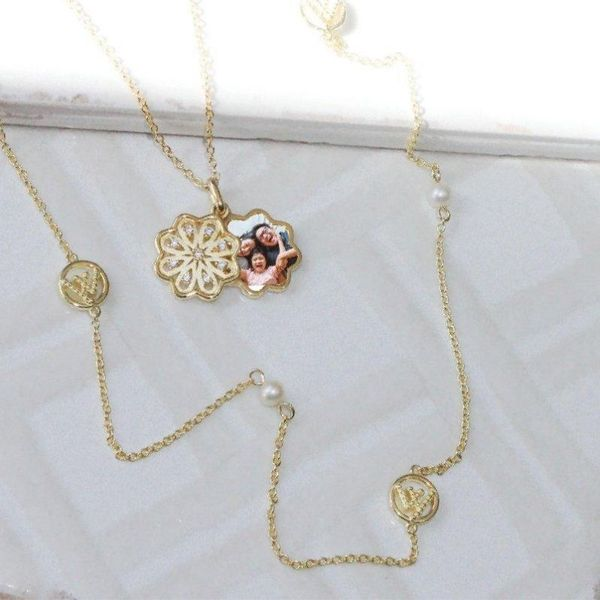 Scarlett Flower Slider Locket Necklace Image 5 Cellini Design Jewelers Orange, CT