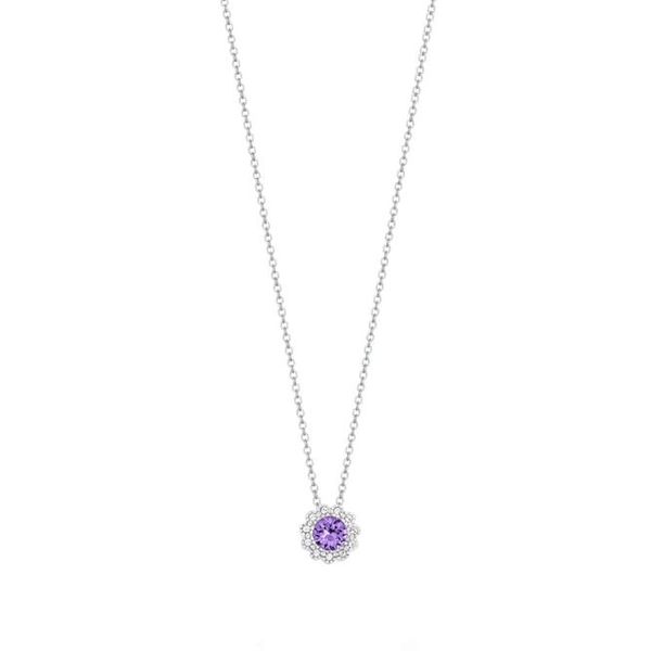 February Slider Birthstone Pendant Necklace Image 2 Cellini Design Jewelers Orange, CT