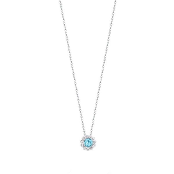 March Slider Birthstone Pendant Necklace Image 5 Cellini Design Jewelers Orange, CT