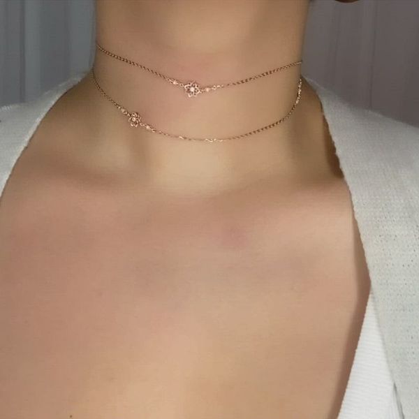 Yara Flower Layering Chain Necklace Image 2 Cellini Design Jewelers Orange, CT