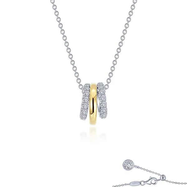 Two-tone Tube Charm on Chain Necklace Cellini Design Jewelers Orange, CT