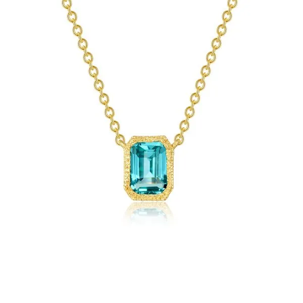 Fancy Lab-Grown Sapphire Solitaire Necklace Cellini Design Jewelers Orange, CT