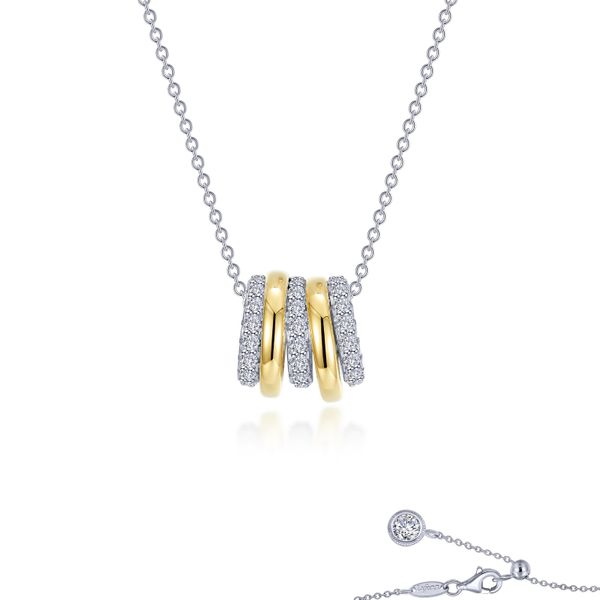 Two-tone Tube Charm on Chain Necklace Cellini Design Jewelers Orange, CT