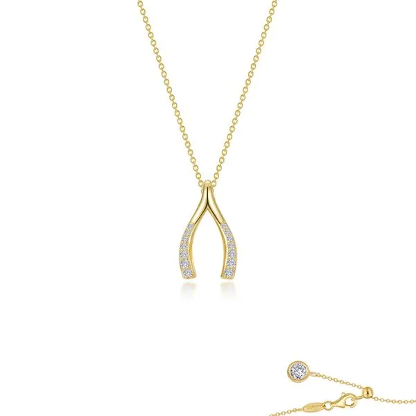 Pave Wishbone Necklace Cellini Design Jewelers Orange, CT