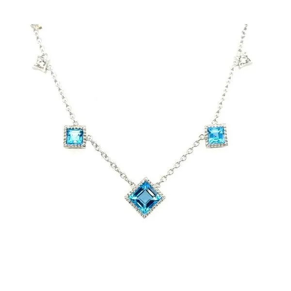 Blue Topaz Sterling Silver Fashion Necklace Cellini Design Jewelers Orange, CT