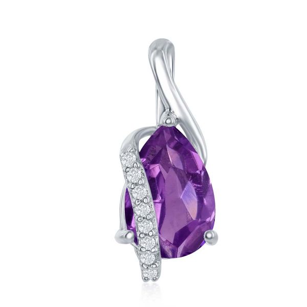 AMETHYST SILVER PENDANT Cellini Design Jewelers Orange, CT