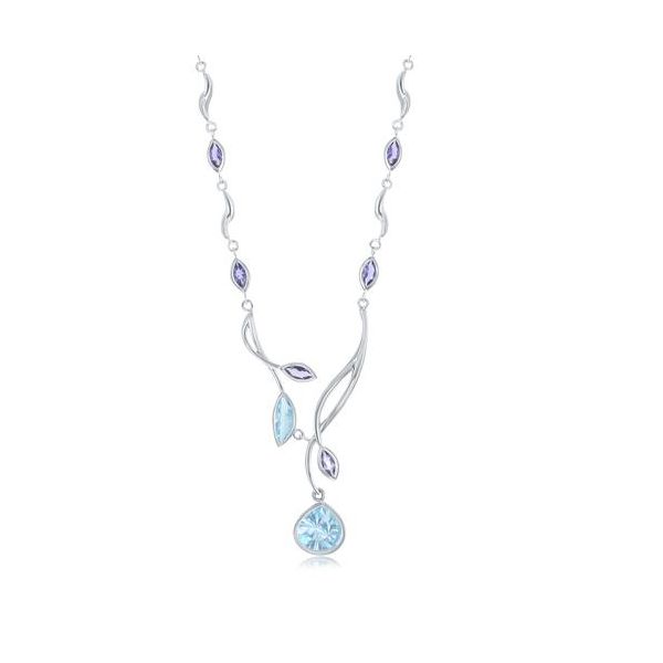 Lotlite/Blue Topaz Silver Necklace Cellini Design Jewelers Orange, CT