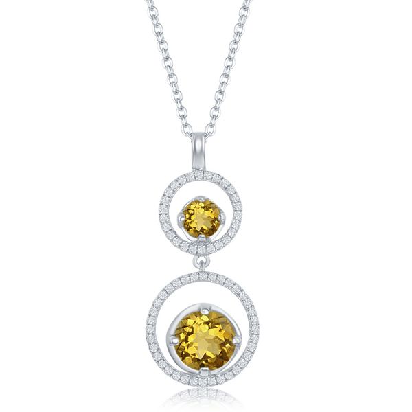 GOLDEN CITRINE SILVER NECKLACE Cellini Design Jewelers Orange, CT