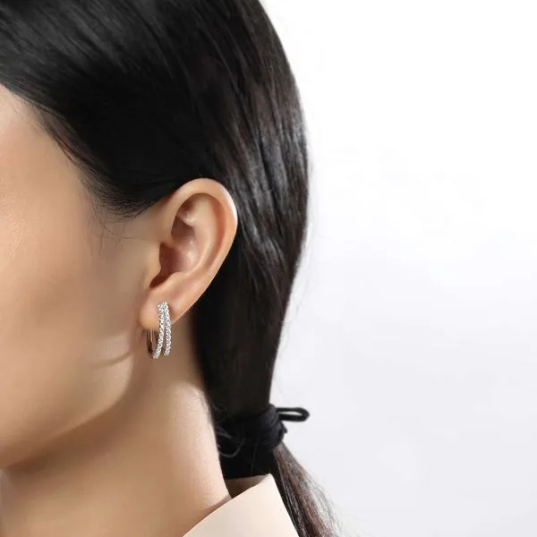 1.44 CTW Double-Hoop Earrings Image 2 Cellini Design Jewelers Orange, CT