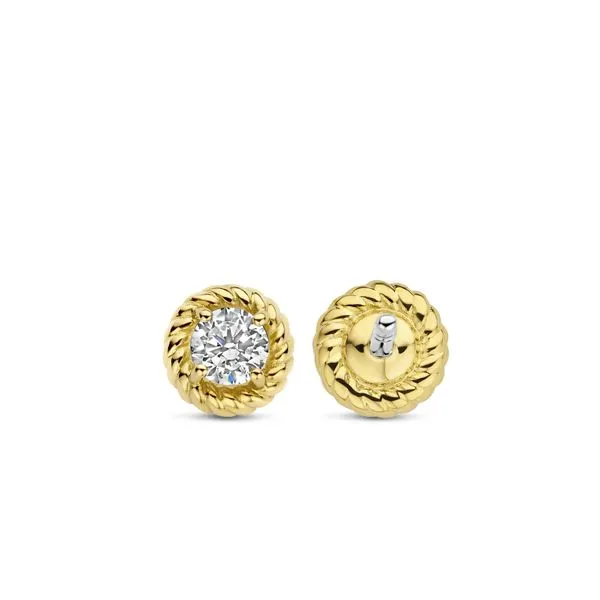 TI SENTO WHITE TOPAZ STUDS Image 3 Cellini Design Jewelers Orange, CT