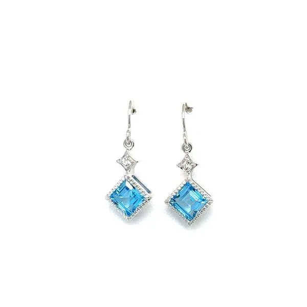 Blue Topaz Sterling Silver Fashion Earrings Cellini Design Jewelers Orange, CT