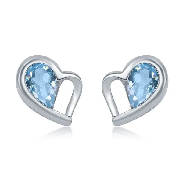 Sterling Silver Fashion Earrings With Pear Blue Topazs Cellini Design Jewelers Orange, CT