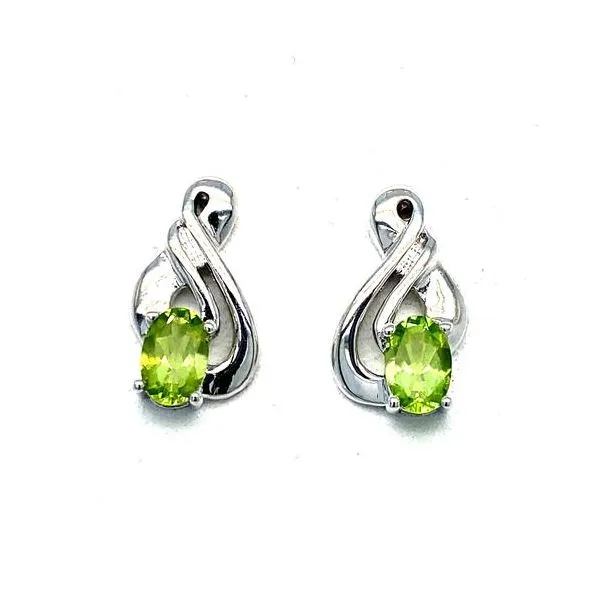 Sterling Silver Fashion Earrings With 2 Oval Peridots Cellini Design Jewelers Orange, CT