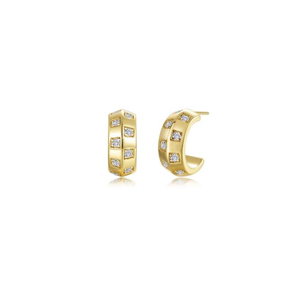 Barrell Style C- Hoop Huggie Earrings Cellini Design Jewelers Orange, CT