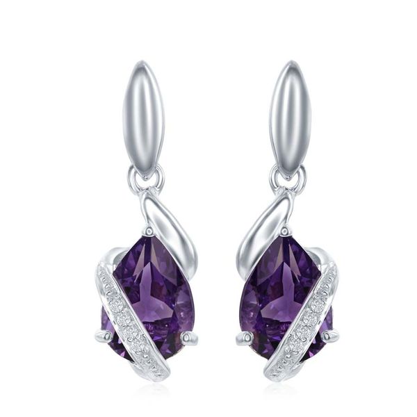 AMETHYST SILVER EARRINGS Cellini Design Jewelers Orange, CT