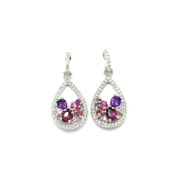Amethyst Multi Color Silver Earrings Cellini Design Jewelers Orange, CT